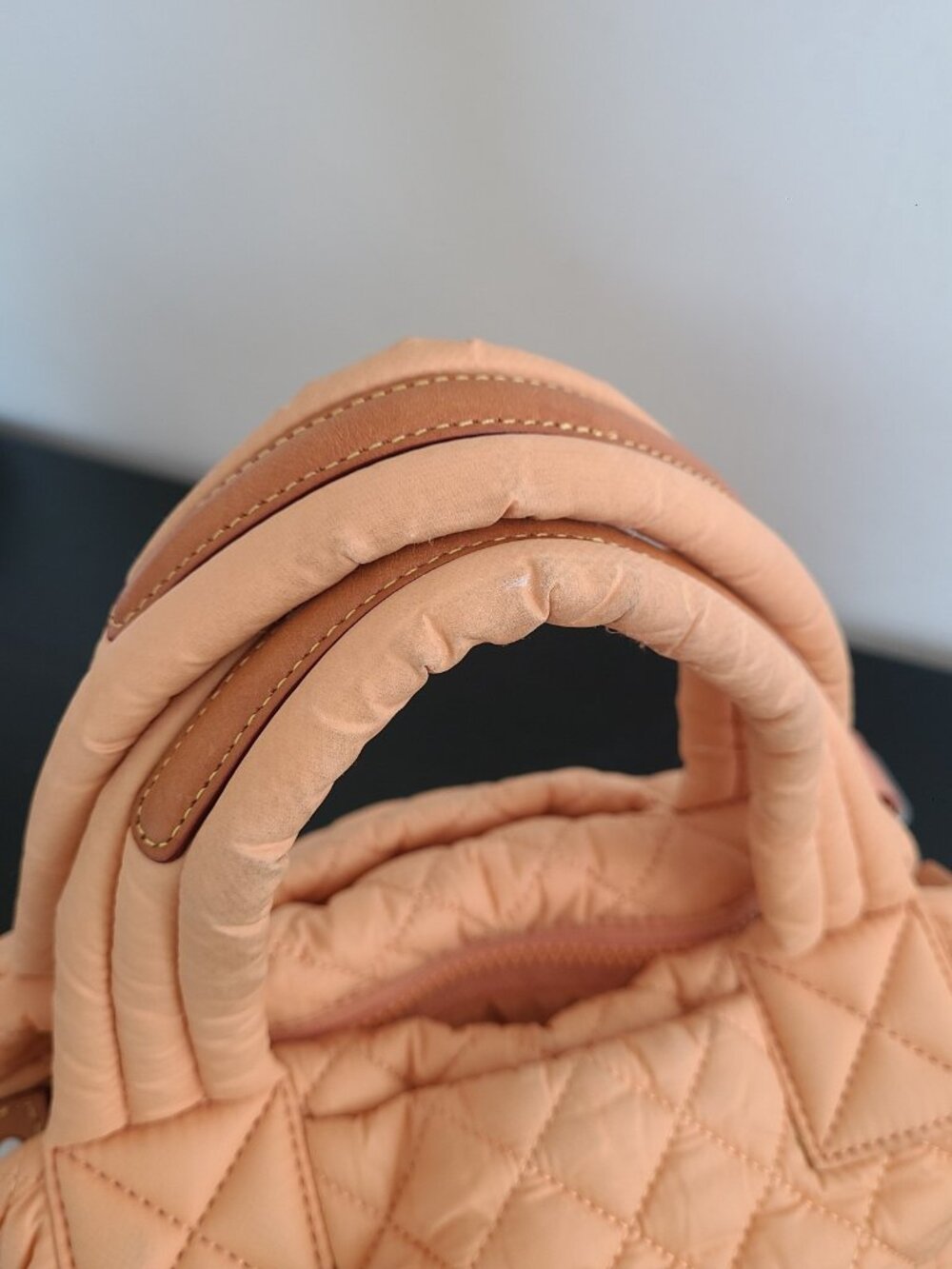 MZ Wallace Mini Metro Tote Deluxe Bag Peach Orange - Picture 7 of 9